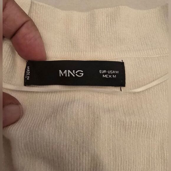 Mango Button Knit Cardigan In Off White Size Medium - Picture 6 of 10